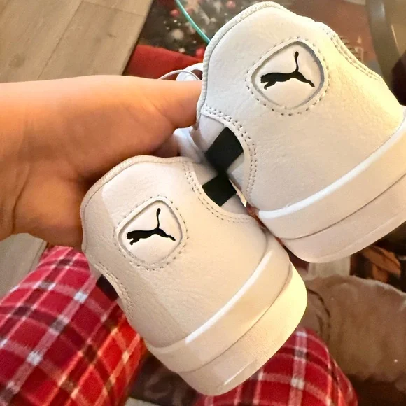 Puma White Athletic Shoes with Black Accents - Picture 8 of 12